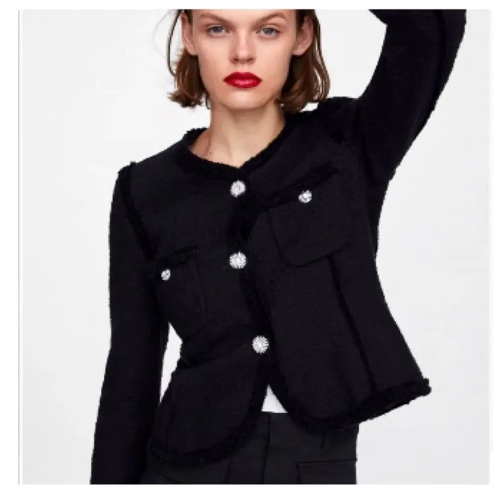 Zara black tweed Blazer